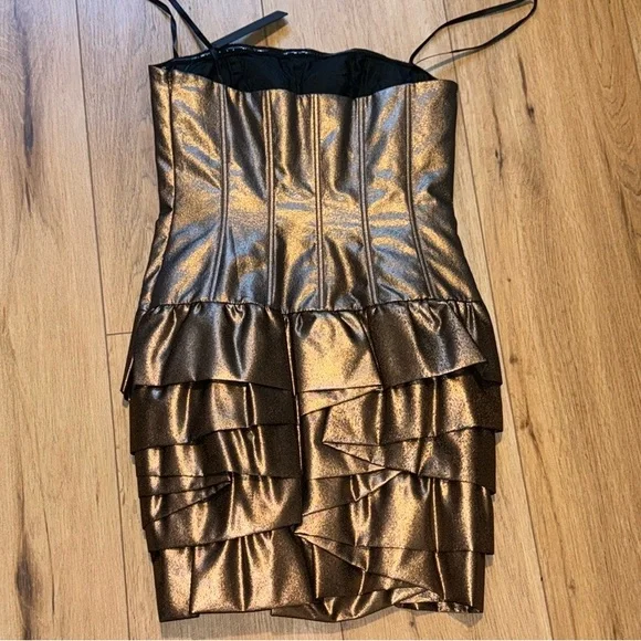 NWT Robert Rodriguez copper shimmer Dress size 2 Etta Dress mini sexy new party! - Picture 7 of 10